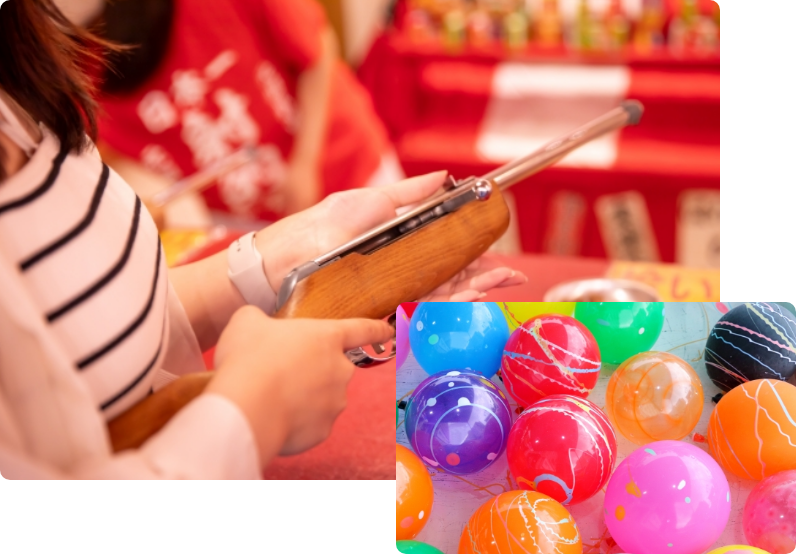 射的(3発)やヨーヨーすくい